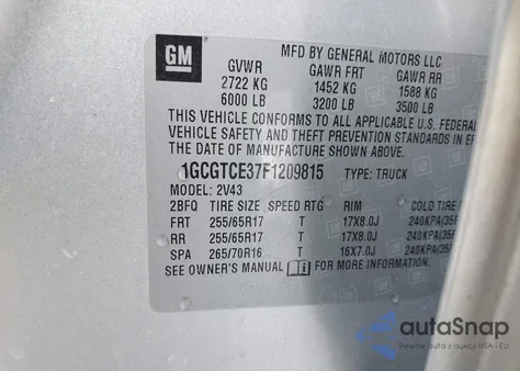 2015 Chevrolet Colorado Z71 from USA, damaged, VIN 1GCGTCE37F1209815